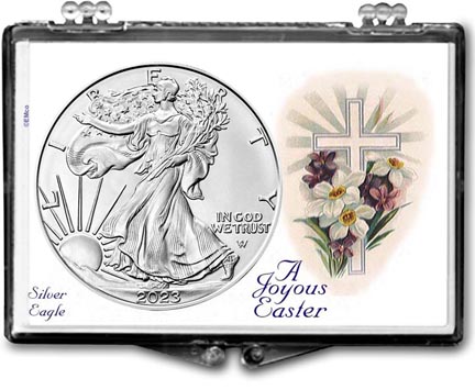 A Joyous Easter with Cross American Silver Eagle Gift Display LARGE