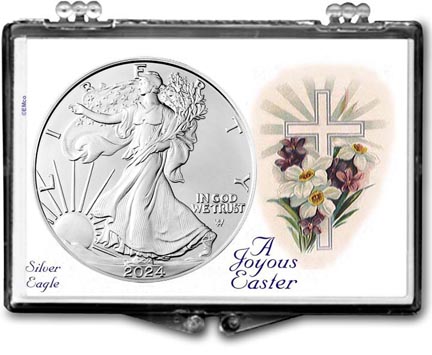 2024 A Joyous Easter with Cross American Silver Eagle Gift Display LARGE