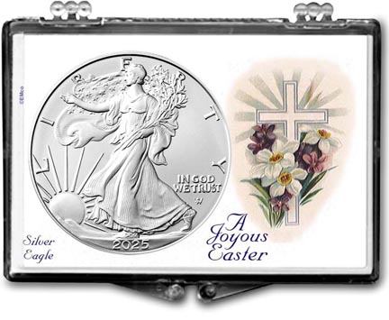 A Joyous Easter with Cross American Silver Eagle Gift Display LARGE