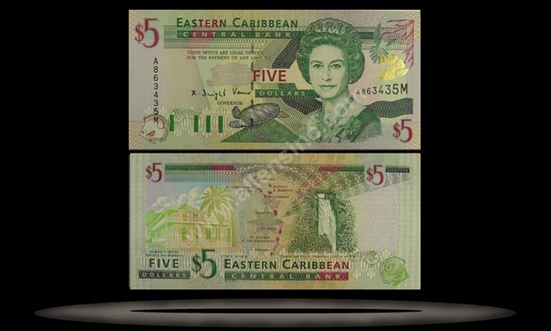 Montserrat, East Caribbean States Banknote, 5 Dollars, ND (2000), P#37m MAIN
