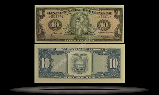Ecuador Banknote, 10 Sucres, 24.5.1980, P#114b MAIN