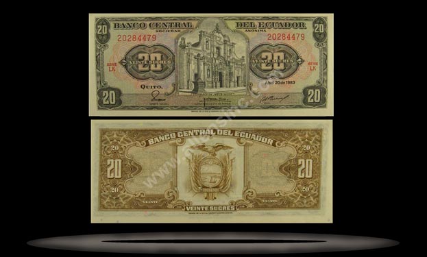 Ecuador Banknote, 20 Sucres, 20.4.1983, P#115b MAIN
