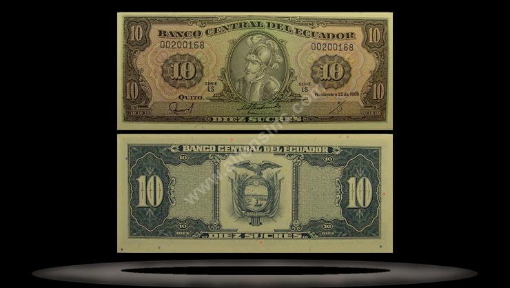 Ecuador Banknote, 20 Sucres, 22.11.1988, P#121Aa MAIN