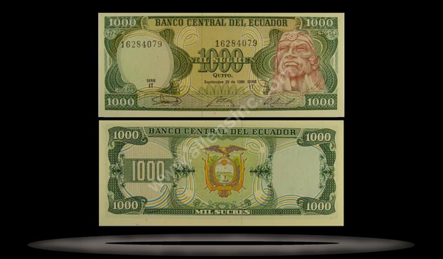 Ecuador Banknote, 1000 Sucres, 29.9.1986, P#125a MAIN