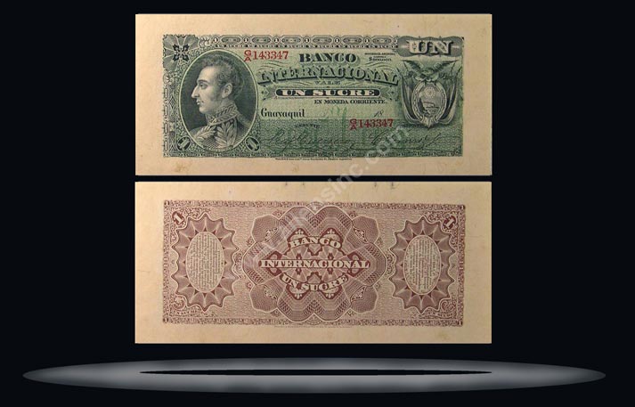 Ecuador Banknote, 1 Sucre, 18xx, P#172 MAIN