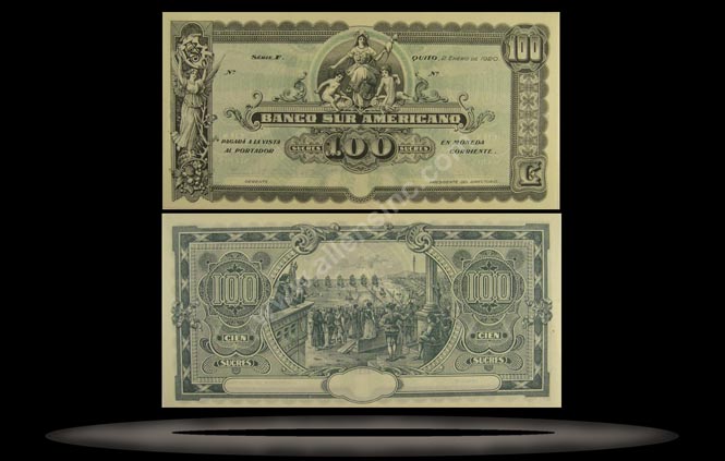 Ecuador Banknote, 100 Sucres, 2.1.1920, P#254 MAIN