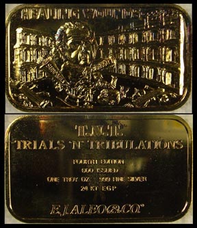 Watergate - Healing Wounds, gold plated' Art Bar by EJ Aleo & Associates. MAIN