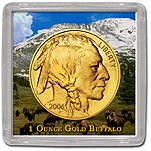 Snap-Tite Coin Display - 2" x 2", Gold Buffalo 1oz MAIN