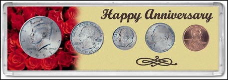 Snap-Tite Set Display - 2" x 6", Cent thru Half Dollar - Happy Anniversary MAIN