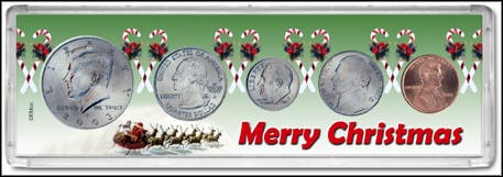 Snap-Tite Set Display - 2" x 6", Cent thru Half Dollar - Merry Christmas MAIN
