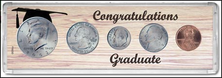 Snap-Tite Set Display - 2" x 6", Cent thru Half Dollar - Congrats Graduate MAIN