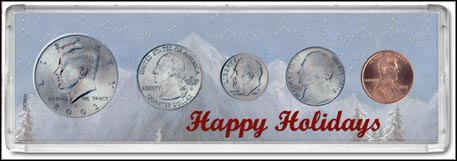 Snap-Tite Set Display - 2" x 6", Cent thru Half Dollar - Happy Holidays MAIN