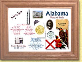 Alabama State Quarter Frame - with Gold Plated State Quarter MAIN