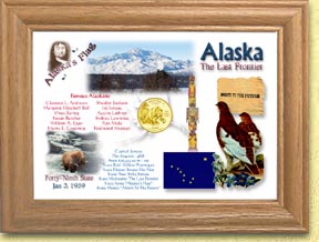 Alaska State Quarter Frame - with Gold Plated State Quarter MAIN