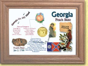 Georgia State Quarter Frame - with Gold Plated State Quarter MAIN
