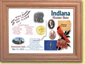 Indiana State Quarter Frame - with Gold Plated State Quarter MAIN