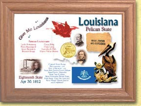 Louisiana State Quarter Frame - with Gold Plated State Quarter MAIN