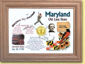 Maryland State Quarter Frame - with Gold Plated State Quarter MAIN