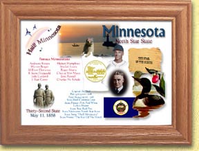 Minnesota State Quarter Frame - with Gold Plated State Quarter MAIN