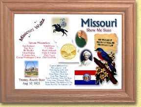 Missouri State Quarter Frame - with Gold Plated State Quarter MAIN