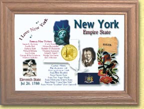 New York State Quarter Frame - with Gold Plated State Quarter MAIN