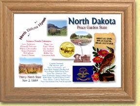 North Dakota State Quarter Frame - with Gold Plated State Quarter MAIN