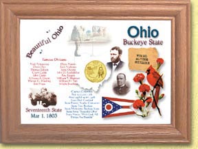 Ohio State Quarter Frame - with Gold Plated State Quarter MAIN