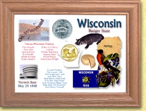 Wisconsin State Quarter Frame - with Gold Plated State Quarter MAIN