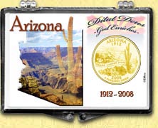 Arizona - Grand Canyon Snaplock Display - with Gold Plated State Quarter MAIN