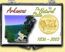 Arkansas - The Natural State Snaplock Display - with Gold Plated State Quarter MAIN