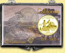California - Golden State Snaplock Display - with Gold Plated State Quarter MAIN
