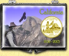 California - Yosemite Snaplock Display - with Gold Plated State Quarter MAIN