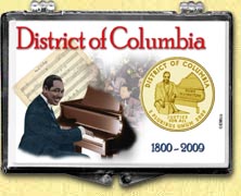 District of Columbia - Duke Ellington Snaplock Display - with Gold Plated Territorial Quarter MAIN