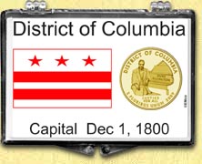 District of Columbia Flag Snaplock Display - with Gold Plated Territorial Quarter MAIN