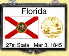 Florida - State Flag Snaplock Display - with Gold Plated State Quarter MAIN