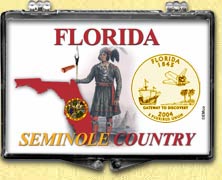 Florida - Seminole Country Snaplock Display - with Gold Plated State Quarter MAIN