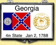 Georgia - State Flag Snaplock Display - with Gold Plated State Quarter MAIN