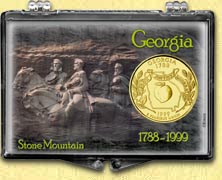 Georgia - Stone Mountain Snaplock Display - with Gold Plated State Quarter MAIN