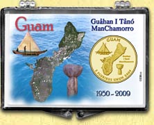 Guam - Island Snaplock Display - with Gold Plated Territorial Quarter MAIN