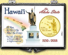 Hawaii - The Aloha State Snaplock Display - with Gold Plated State Quarter MAIN
