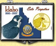Idaho - Falcon Snaplock Display - with Gold Plated State Quarter MAIN