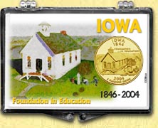 Iowa - Foundation In Education Snaplock Display - with Gold Plated State Quarter MAIN