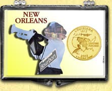 Louisiana - New Orleans Jazz Snaplock Display - with Gold Plated State Quarter MAIN