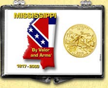 Mississippi - State Motto Snaplock Display - with Gold Plated State Quarter MAIN