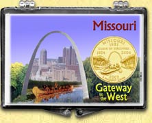 Missouri - Gateway to the West Snaplock Display - with Gold Plated State Quarter MAIN