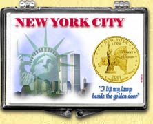 New York - New York City Snaplock Display - with Gold Plated State Quarter MAIN