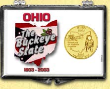 Ohio - The Buckeye State Snaplock Display - with Gold Plated State Quarter MAIN