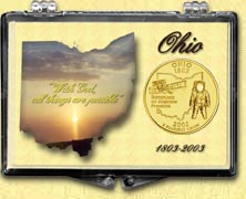 Ohio - State Motto Snaplock Display - with Gold Plated State Quarter MAIN