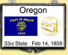 Oregon - State Flag Snaplock Display - with Gold Plated State Quarter MAIN