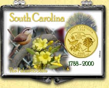 South Carolina - Palmetto State Snaplock Display - with Gold Plated State Quarter MAIN